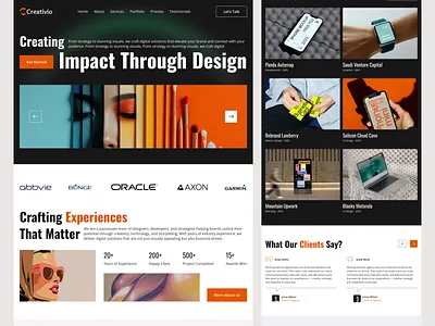 Creativio Agency Landing Page Design brandidentity branding creativeagency creativestudio designinspiration designportfolio interface landing page landingpage minimaldesign moderndesign motion graphics motiondesign ui uiuxdesign ux design uxdesign visualdesign webdesign webdevelopment