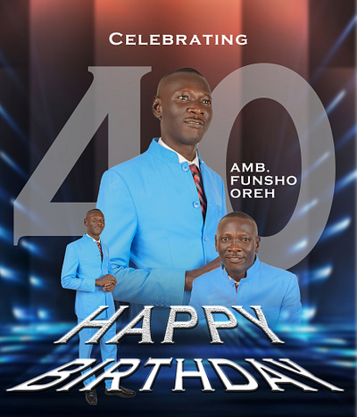 Birthday flyer design: Amb Funsho Oreh graphic design