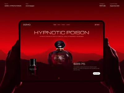 GIZMO | Perfume Website | UI/UX Design clean dior ecommerce fragrance homepage landing page luxury minimal modern online store perfume perfume store perfume website product design scent shop store ui ux web design