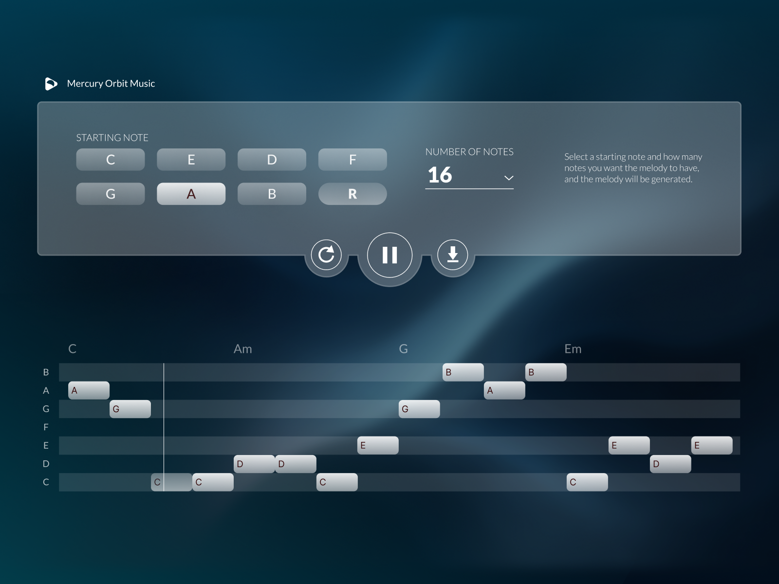 Example of Melody Generator