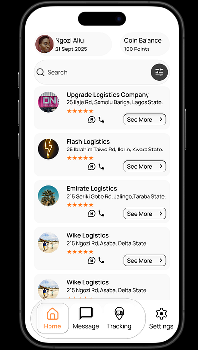 Logistics App branding ui