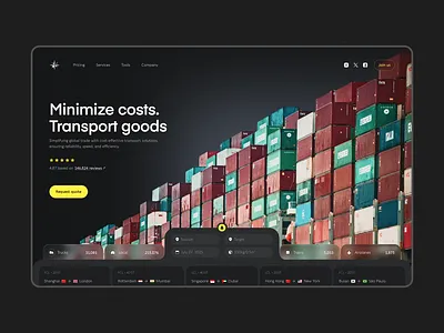 Landing Page Design for Logistics Company cargo cargo management interface delivery logistics logistics company real time tracking shipment monitoring shipping web web design