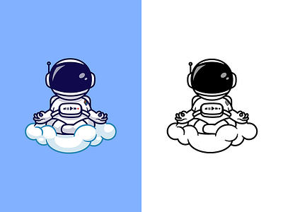 Astro Meditation🧑🏻‍🚀☁️ branding card design font icon idea illustration logo pattern ui