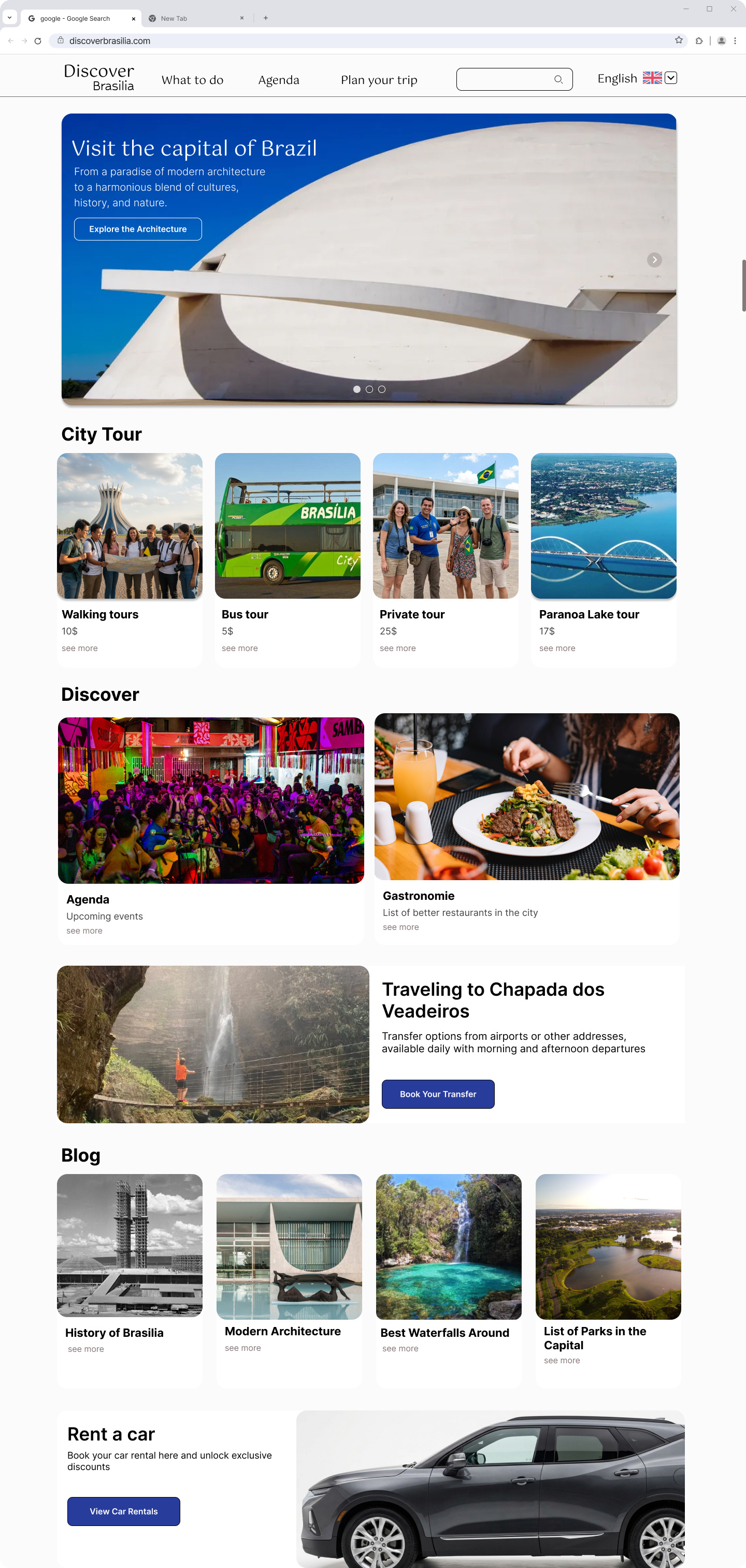 Tourism Website ui ux