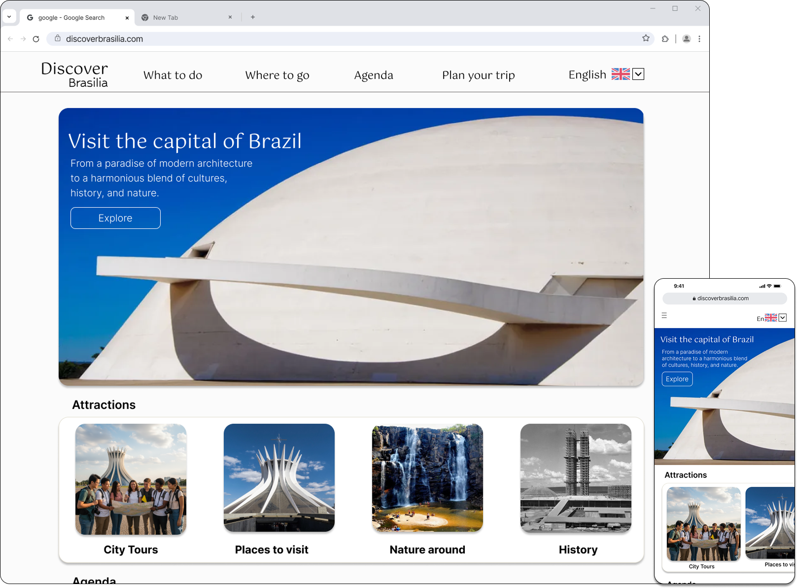Tourism Website Landing Page ui ux