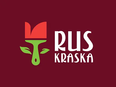 RusKraska flower logo paintbrush ruskraska