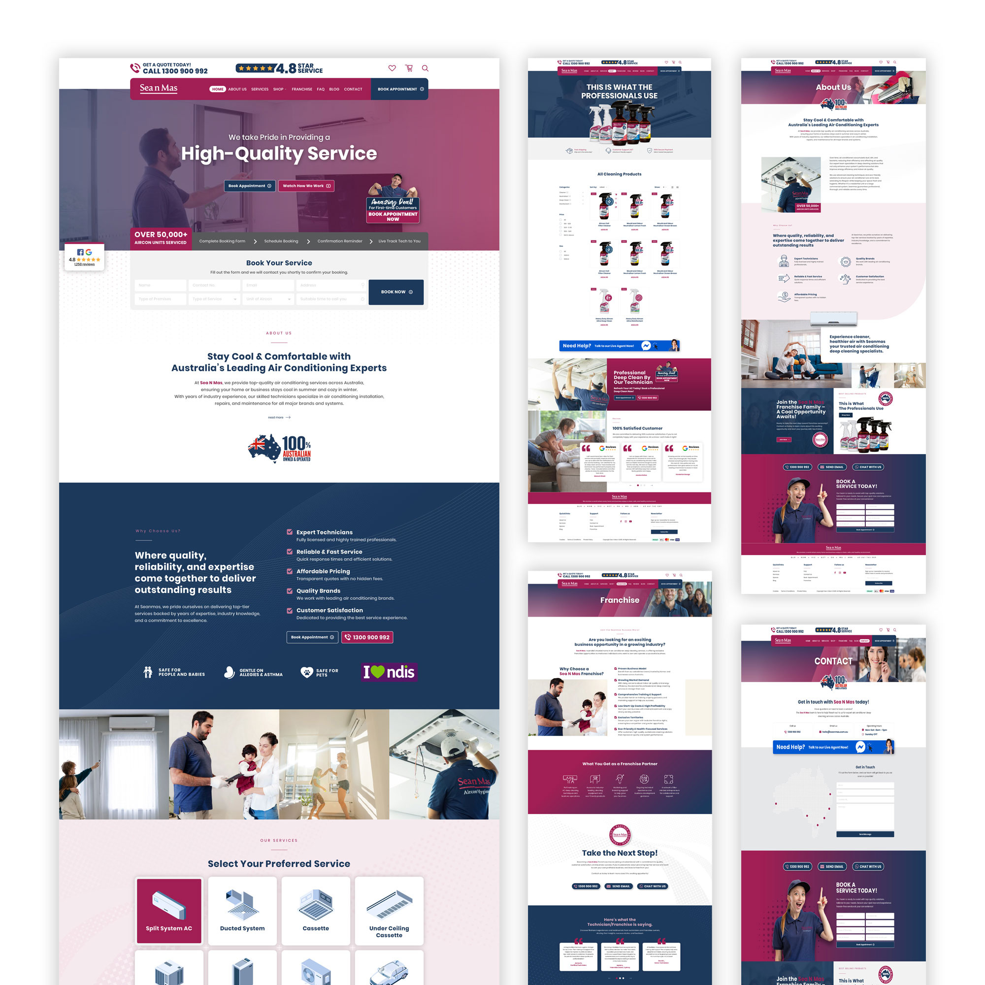 Sea n Mas Web & Packaging Design aircond australia chemical cleaning corporate website design case study e commerce filter funnel graphic design household hvac landing landing page professional website service provider washing web website