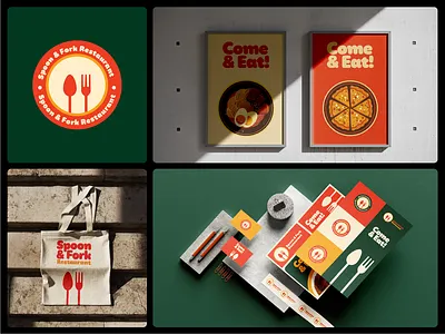 Spoon and Fork Restaurant brand design brand identity branding illustration logo logo design restaurant branding visual identity