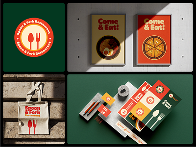 Spoon and Fork Restaurant brand design brand identity branding illustration logo logo design restaurant branding visual identity
