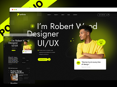 Portivio - Personal Portfolio Resume Figma Template agency business clean creative design marketing portfolio ui