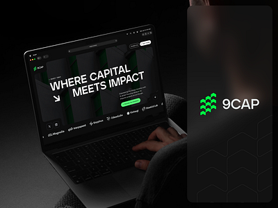 9CAP • Website Design conversion dark fintech hero section investing neon green startup sustainable finance ui venture capital wealthtech web design web page website wegrow