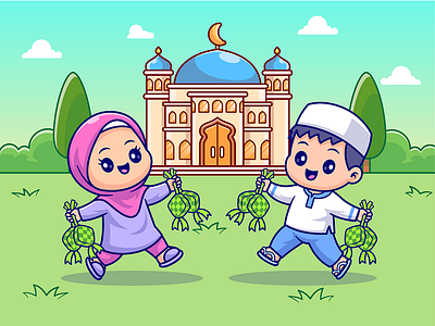 Happy Eid Mubarak 2024!🕌✨ branding card design font icon idea illustration logo pattern ui