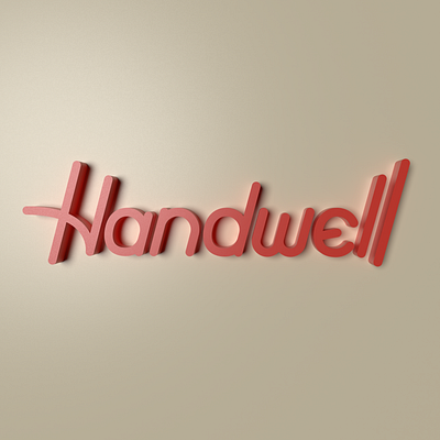 Handwell Logo 3d branding lettering logo retro typography vintage