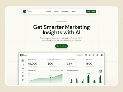 SaaS Landing Page for Marketing framer landing page design product design saas webdesign website