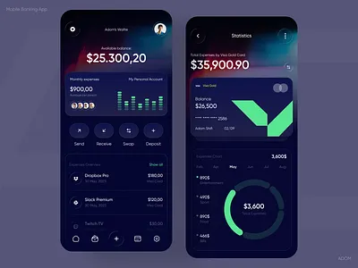 Mobile Banking App adom app app design app ui banking app finance app mobile banking mobile banking app design ui ux
