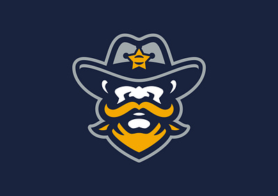Ft.Smith Marshals baseball logo marshal mustache sheriff