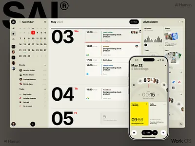 AI Calendar dashboard data homepage interface ios iphone manager mobile product social