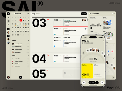AI Calendar dashboard data homepage interface ios iphone manager mobile product social