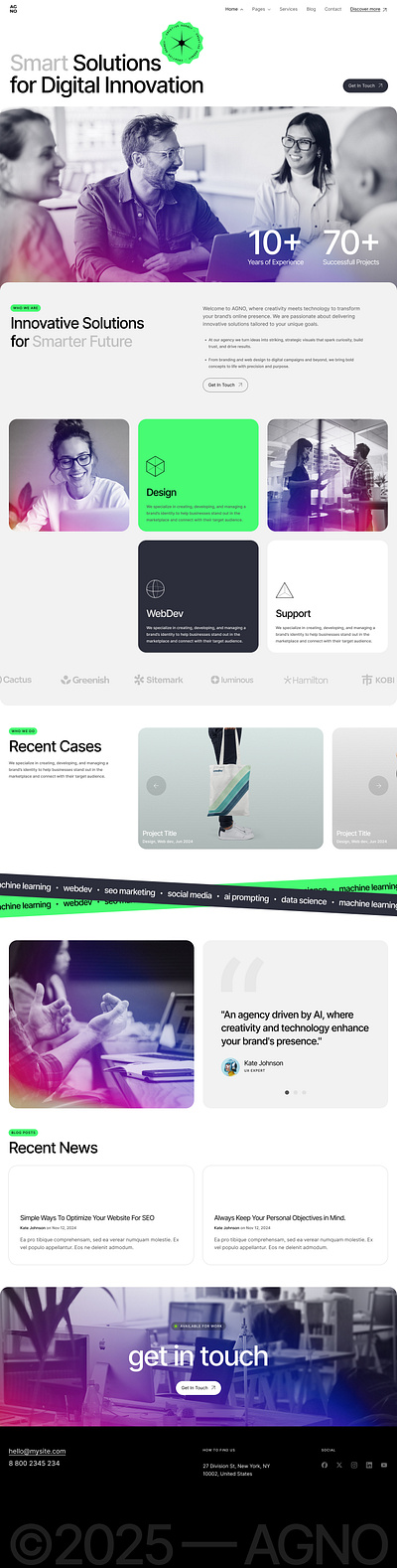 AGNO - Business Portfolio WordPress Theme business creative elementor graphic design portfolio responsive web design wordpress wordpress theme