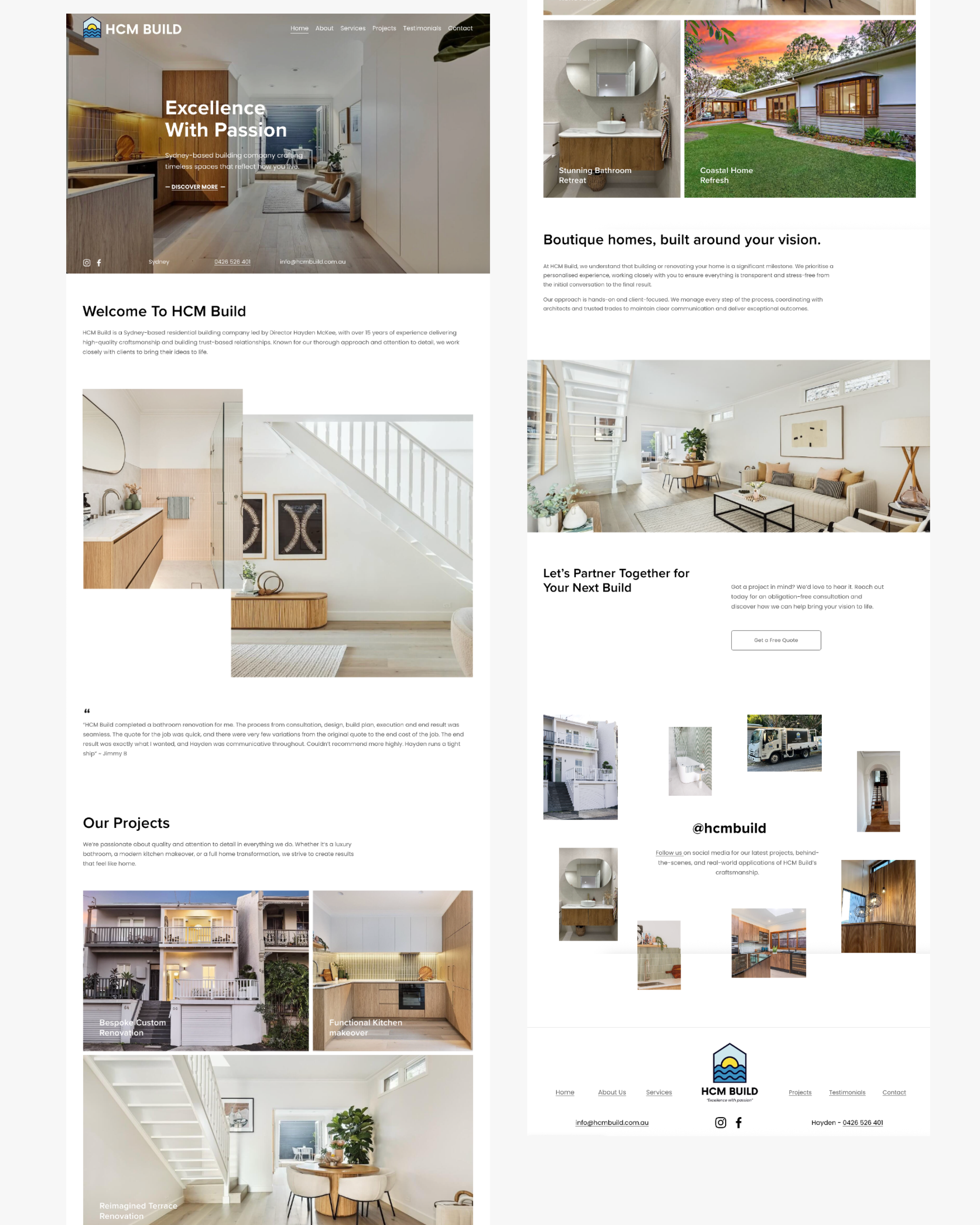 Website Design for HCM Build - Building Company branding building construction design graphic design illustration logo ui webdesign website