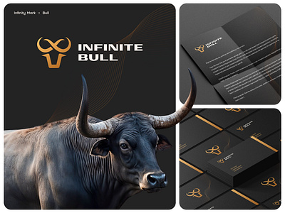 Infinity Mark with Bull Logo infinity branding power logo strong logo