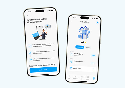 Digital Banking App Design - Refferal page bank app digital banking app design product designer refferal page ui
