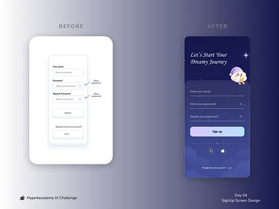 Daily UI Challenge #04 - Signup Page dailyui figma hype4academy signup signuppage ui uidesign uiux ux
