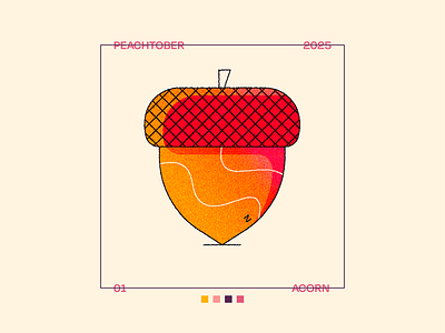 Peachtober Day 1: Acorn 2d acorn challenge design gradient illustration peachtober tree