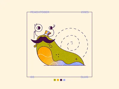 Peachtober Day 3: Slug 2d character dapper gentleman illustration peachtober slimy slug snail