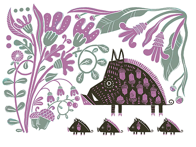 Nature Patterns: Wild Boars app branding design graphic design illustration logo typography ui ux vector