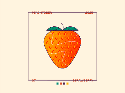 Peachtober Day 7: Strawberry 2d challenge fruit illustration peachtober strawberry sweet