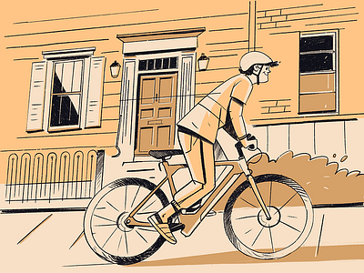Biking Along New Streets app branding design graphic design illustration logo typography ui ux vector