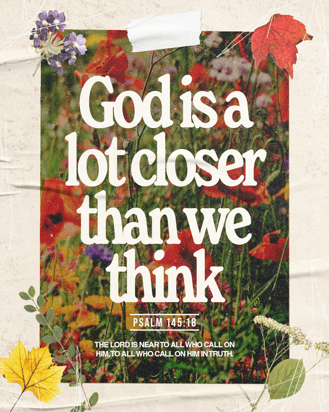 God is a lot closer than we think | Christian Poster christian