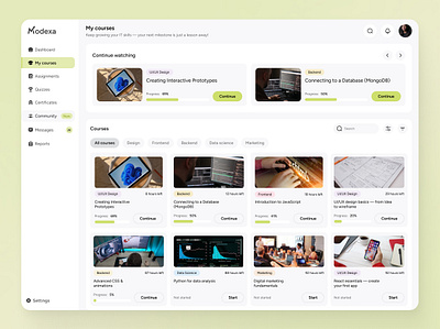 E-Learning Platform design e learning edtech interface online courses product design ui ux