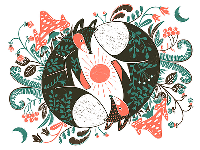Nature Patterns: Foxes app branding design graphic design illustration logo typography ui ux vector
