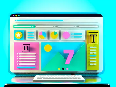 3D concept - Computer 3d cinema4d computer concept graphic design