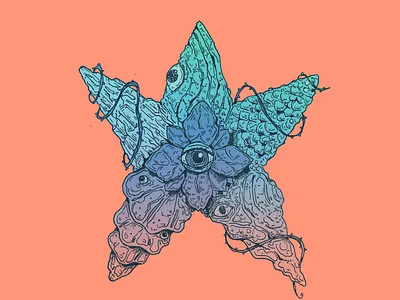 Starfish - Inktober day 7 art cartoon character character design design drawing illustration inktober inktober 2025 star starfish starro