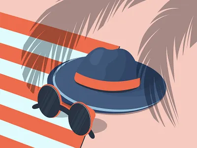 on the beach beach design graphic design illustration style summer vector graphic vector illustration