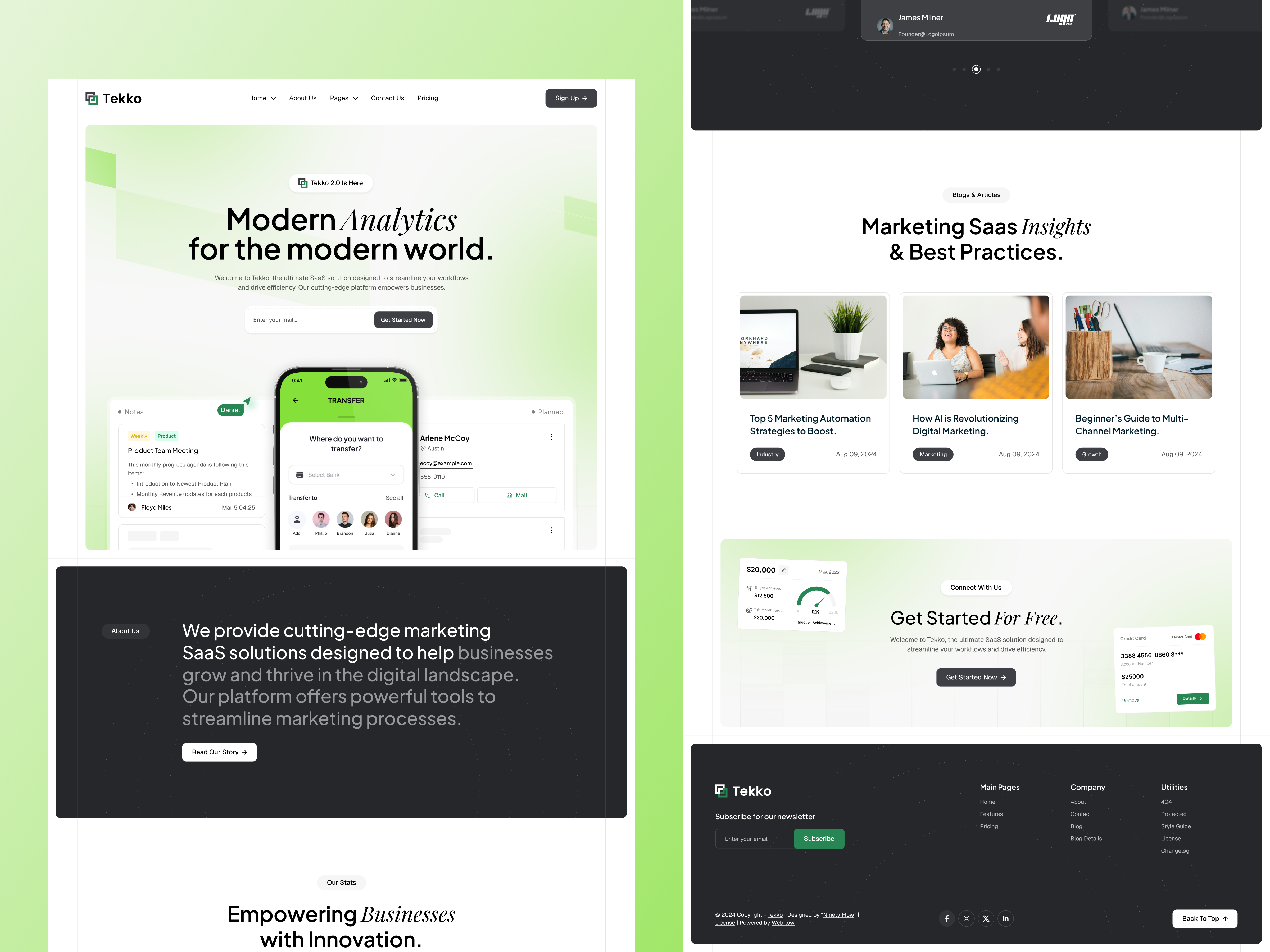 Tekko - Technology Webflow Website Template. branding design figma figmadesign landing page madeinwebflow nocode template ui uiux webflow website design website development