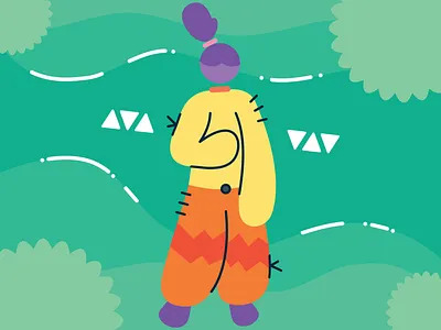 WoWman abstract character geometric illustration lines vector