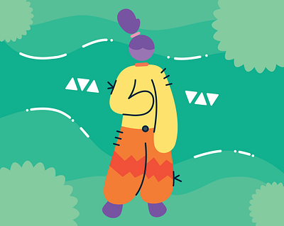 WoWman abstract character geometric illustration lines vector