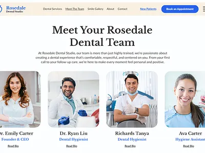 Dental Clinic Website Design Team Page Design branding design graphic design ui web design website website design