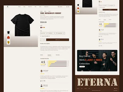 Eterna Product Page clothing ecommerce fashion product page ui uiux ux wevesite