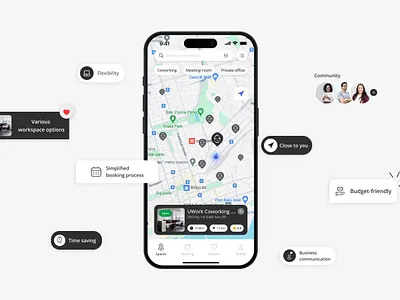 Coworking space app co working space coworking mobile app coworking space flexible mobile app ui ui design