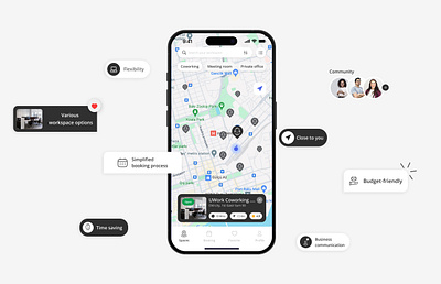Coworking space app co working space coworking mobile app coworking space flexible mobile app ui ui design