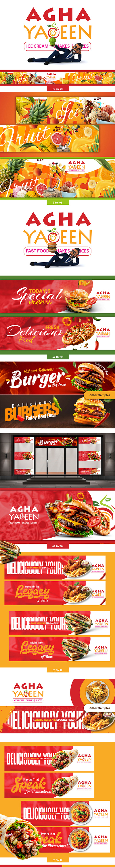 Agha Yaseen Banner Series banner banner design branding burgur burgur banner fast food banner food food banner header panaflex social media