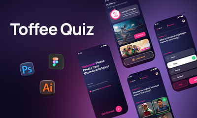 Toffee Quiz System UI branding graphic design quiz toffee ui