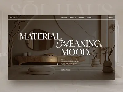 Sōl Haus — Premium Interior Design Studio Website 3d branding figma graphic design interior design ui web design website website design