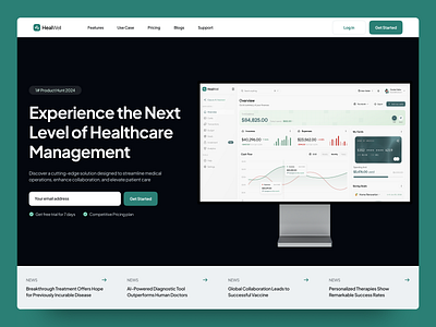 HealWell – Modern Healthcare Management (Home Page) 3d animation branding design figma graphic design illustration logo motion graphics typography ui ux vector