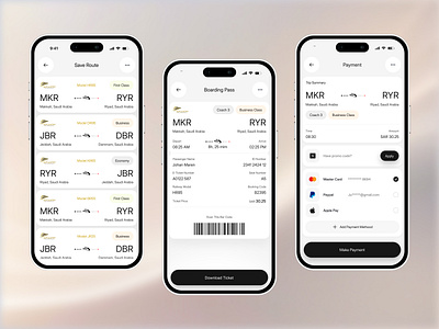 Haramain | Train Ticket Mobile App (Payment) airbnb app design app ui booking flight interface juicelab minimal mobile app mobile app design modern ui railwayapp ticket ticket booking tourism train ticket app travelapp uiux uxflow vacation